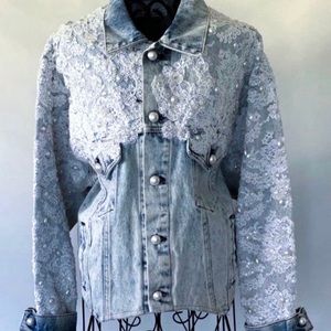 MIKAL COUTURE WEDDING Denim Bridal Lace Jacket